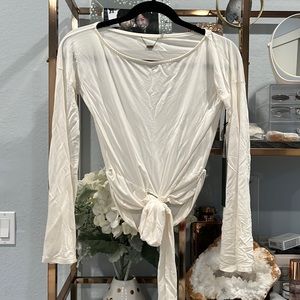 YFB bell sleeve top with tie at waist